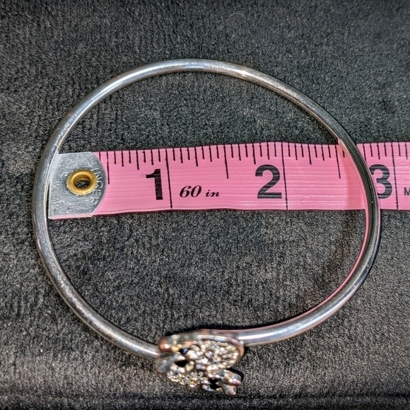 Silver Double Owl Bangle Bracelet - Picture 5 of 7